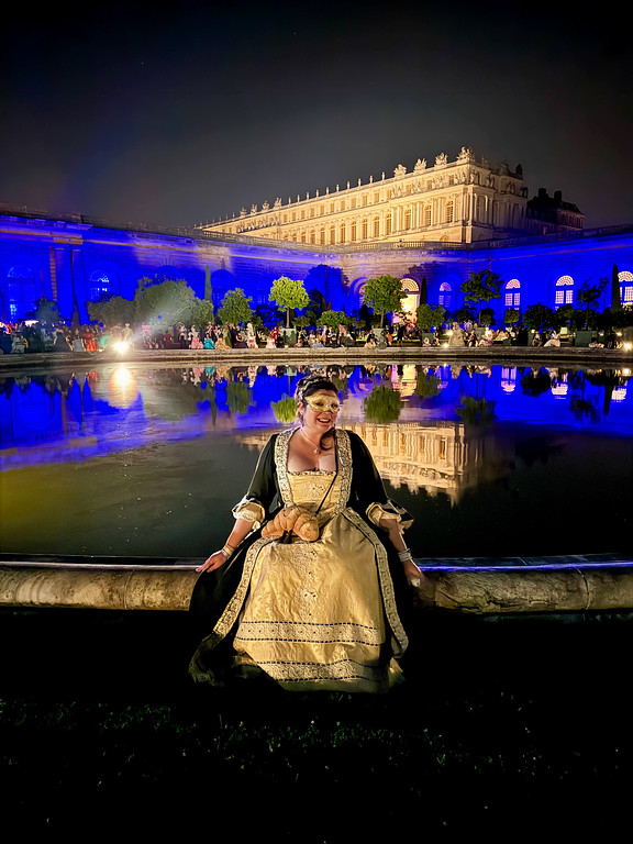 Amanda at the Versailles Orangery at night